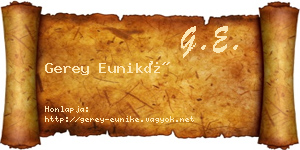 Gerey Euniké névjegykártya